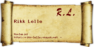 Rikk Lelle névjegykártya